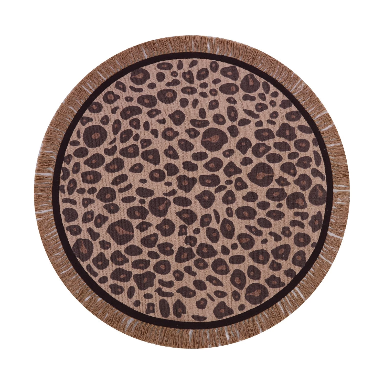Rug Leopard Round 120 X120 Cm 3 Rug Leopard Round 120 X120 Cm