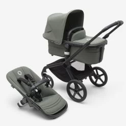 Bugaboo Fox5 Complete -Baby Products Sale Store Bugaboo Fox 5 bassinet seat stroller black chassis forest green fabrics forest green sun canopy x PV006115 01