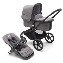 Bugaboo Fox5 Complete -Baby Products Sale Store Bugaboo Fox 5 bassinet seat stroller black chassis grey melange fabrics grey melange sun canopy x PV006313 01