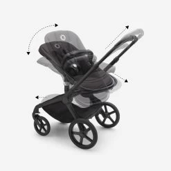 Bugaboo Fox5 Complete -Baby Products Sale Store Bugaboo Fox 5 bassinet seat stroller black chassis midnight black fabrics midnight black sun canopy x PV006272 05