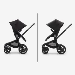 Bugaboo Fox5 Complete -Baby Products Sale Store Bugaboo Fox 5 bassinet seat stroller black chassis midnight black fabrics midnight black sun canopy x PV006272 09
