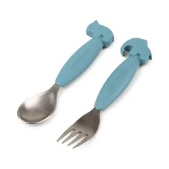 Done By Deer Easy-grip Spoon & Fork Set -Baby Products Sale Store Easy grip spoon and fork set Deer friends Blue Front 2 700x 5aa8647d 9584 460d 9069 01d4193ed9d2