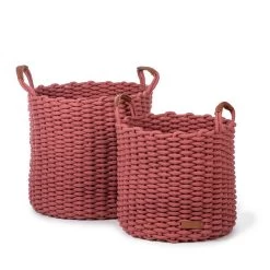 Korbo Basket Large Set Of 2 -Baby Products Sale Store coral red