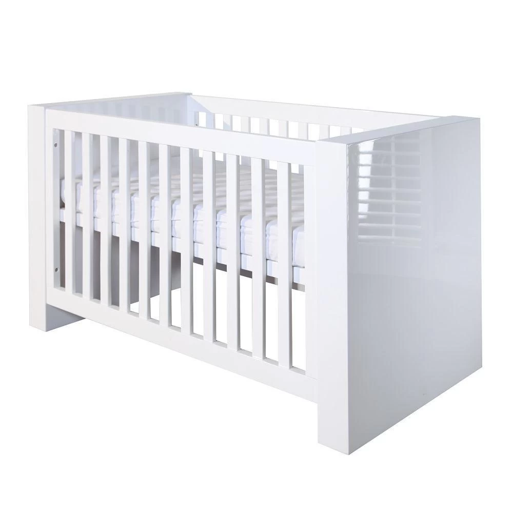 Somero White Glossy Cot Bed 140 X 70